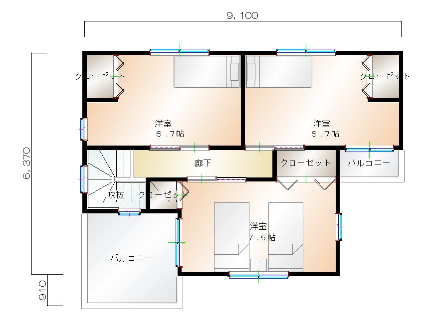 2階平面図